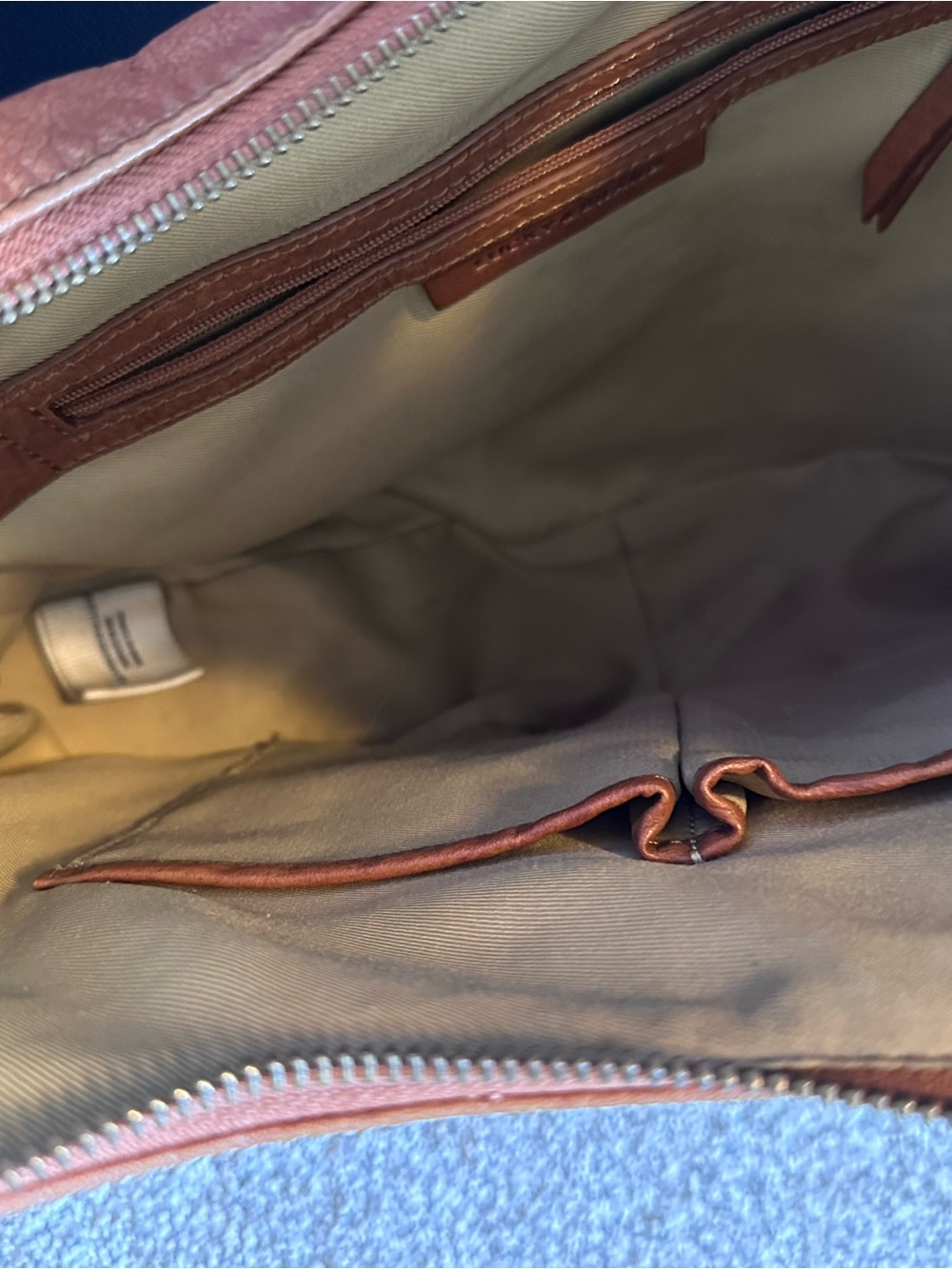 Lucky Brand Cognac Brown Leather Hobo Bag - Picture 9 of 16